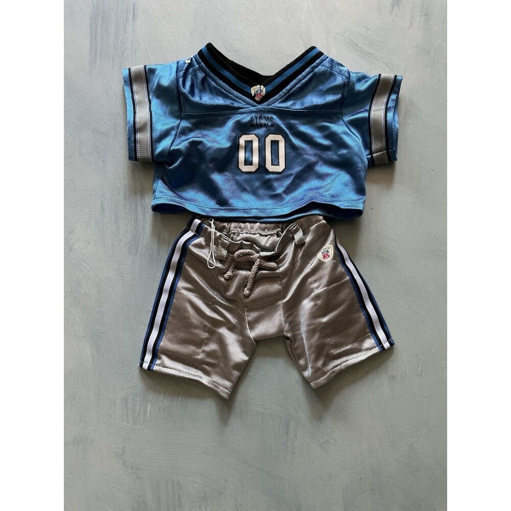 NFL Detroit LIONS Build a Bear Vintage Football Uniform Old LOGO Rare